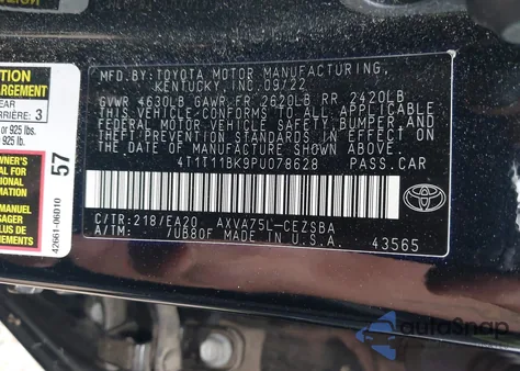 2023 Toyota Camry Se Awd from USA, damaged, VIN 4T1T11BK9PU078628